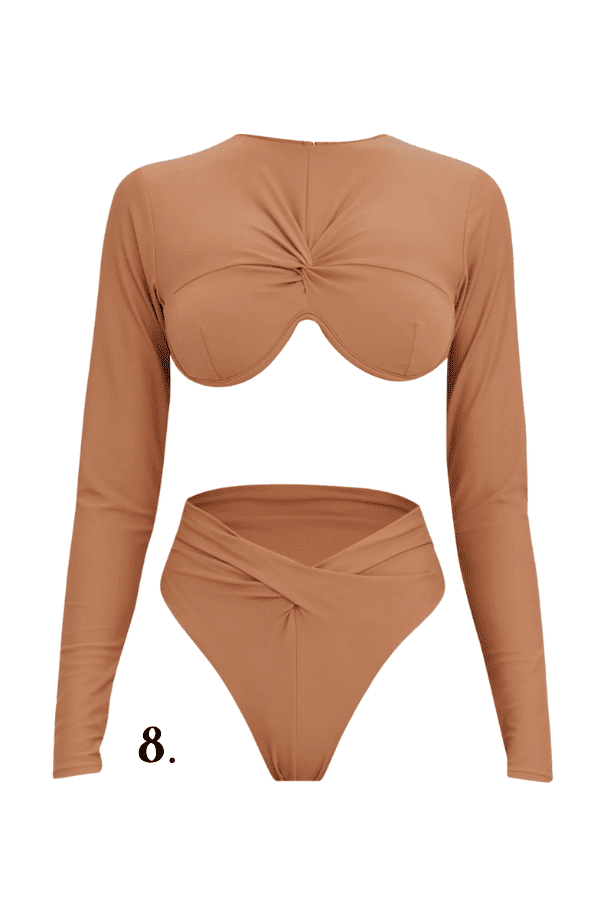 Bathing suit bra support long sleeves