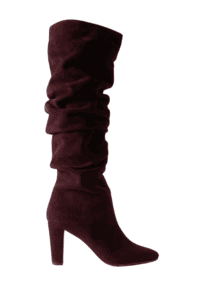 suede crunchy boots red burgundy