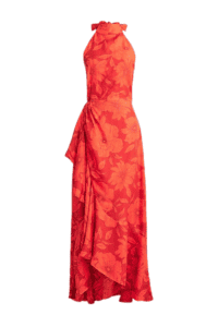 floral dress orange red