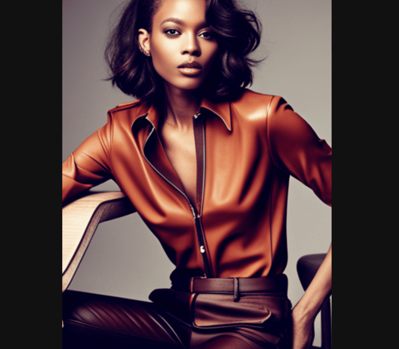 What to wear with brown leather pants 