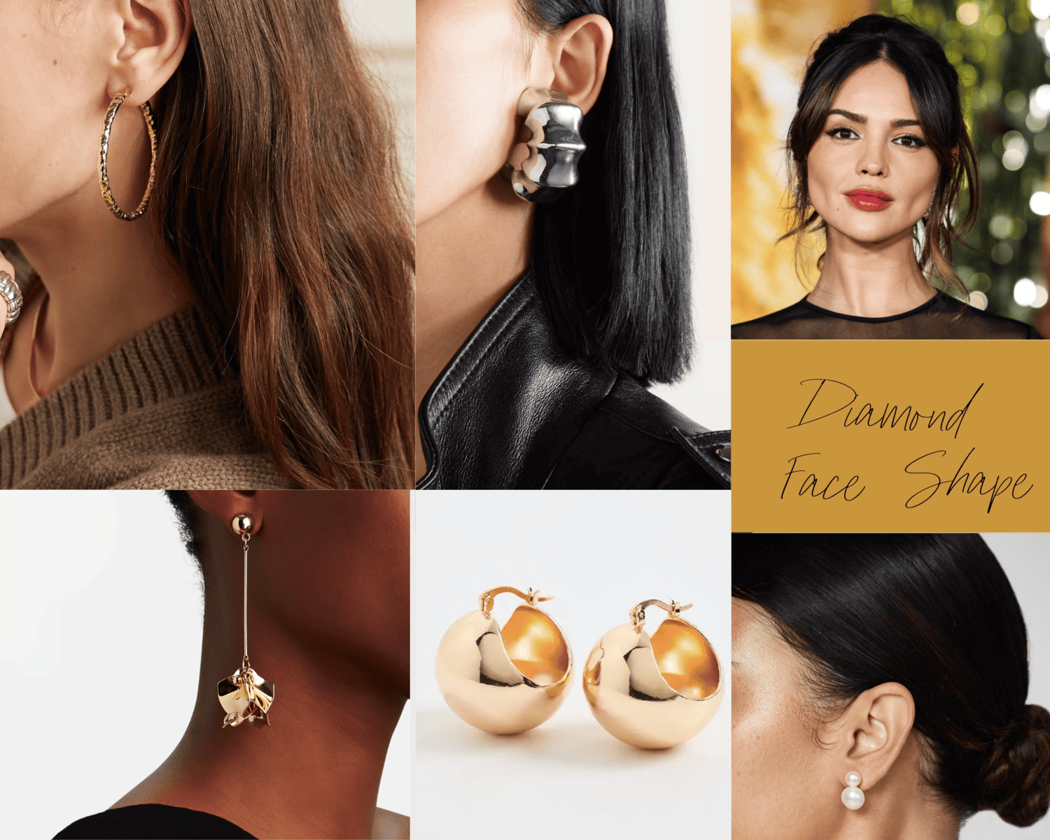 the right earrings for diamond shaped face